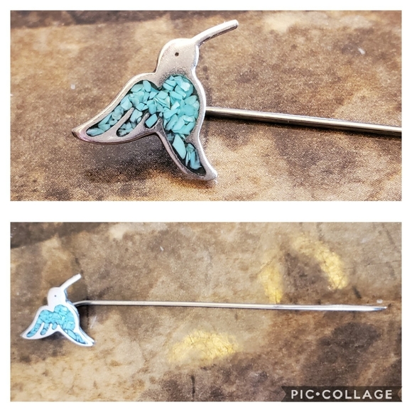 Jewelry - Vintage Sterling Silver Hummingbird Pin 2.80"
